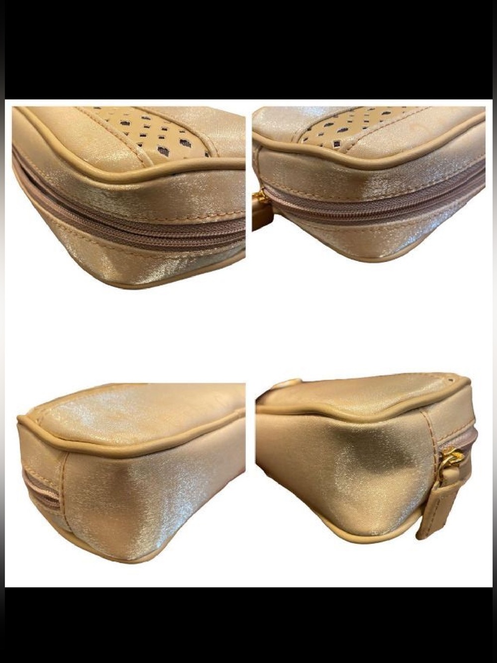 MCM Gold Cosmetic Pouch Gift Set Scarf Mirror Box Vintage - Picture 2 of 7